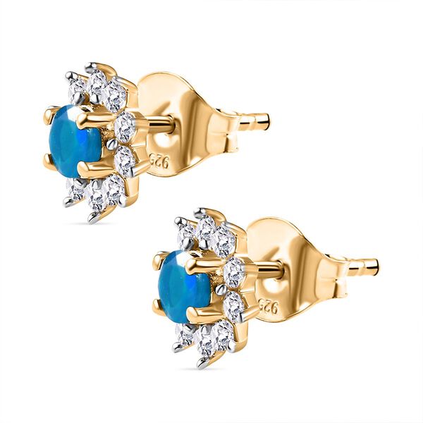 Sterchen Miami blaue Welo Opal und Zirkon-Ohrstecker image number 8