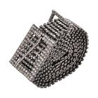 Kristall Taillengürtel, Länge 120cm, schwarzfarben