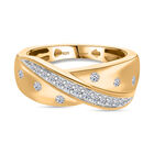 LUXURIANT DIAMOND - Lab Grown Diamant SI-GH Ring 925 Silber Gelbgold Vermeil (Größe 20.00) ca. 0.25 ct