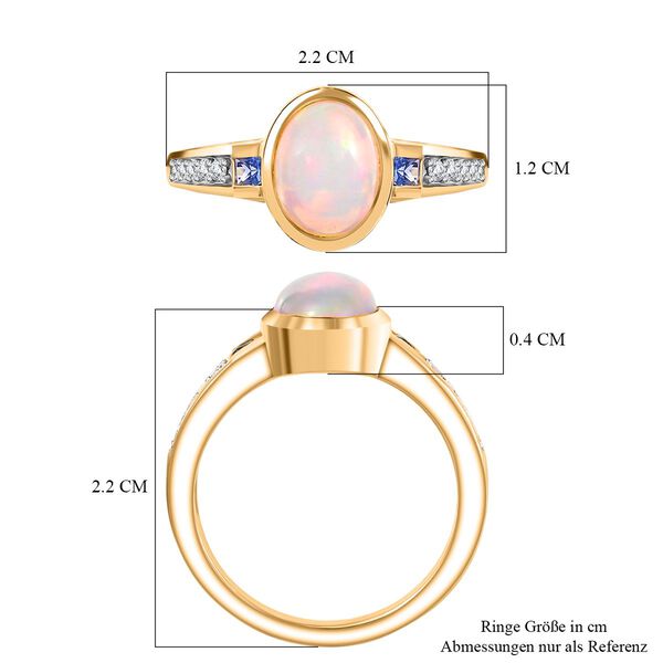 D&rsquo;Joy Nat&uuml;rlicher, &auml;thiopischer Welo Opal, ceylonfarbener Saphir und Zirkon Ring - 1,87 ct. image number 7