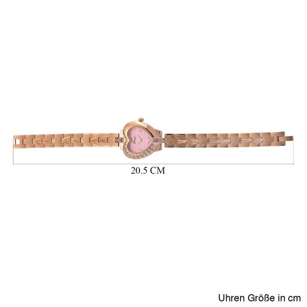 GENOA TIME V2 Herz-Armbanduhr, PC21S Japan Uhrwerk, 3ATM, 2,84x2,79cm, Ros&eacute; image number 8