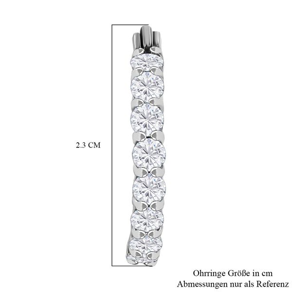 Weißer Zirkonia Ohrringe  Edelstahl ca. 5.62 ct image number 5