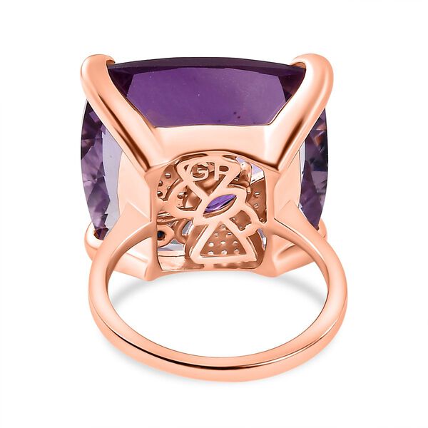 GP Trionfo Kollektion - AA Rose De France Amethyst und afrikanischer Amethyst, Zirkon und blauer Saphir-Ring - 27,65 ct. image number 6