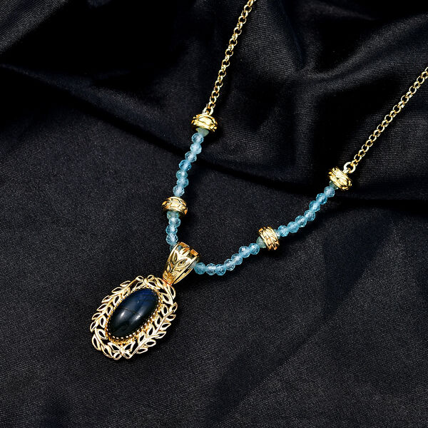 EverTrue AAA Labradorit und blaue Apatit 45cm Halskette - 14,56 ct. image number 2