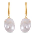 Weiße Barockperle Ohrringe 925 Silber vergoldet