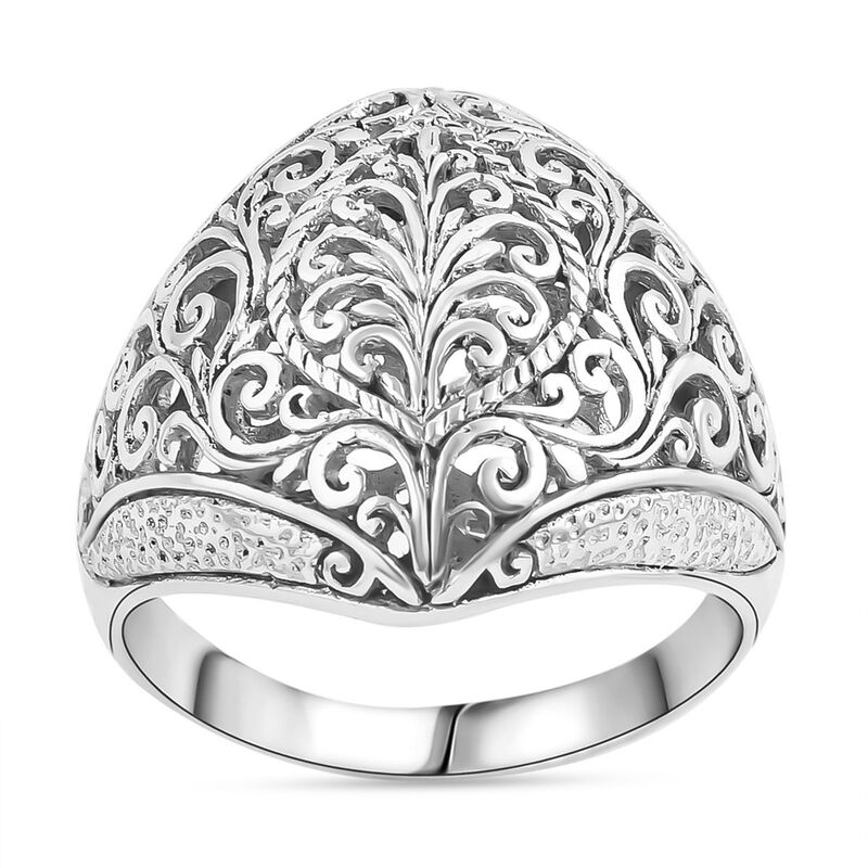 Royal Bali Kollektion- Handgearbeiteter Silberring image number 0