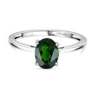 SELTENE GROßE Natürlicher Chromdiopsid (8X6 mm) Ring 925 Silber rhodiniert (Größe 17.00) ca. 1.28 ct