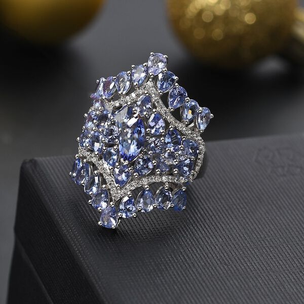 Tansanit Ring 925 Silber rhodiniert (Gr&ouml;&szlig;e 17.00) ca. 6,16 ct image number 2