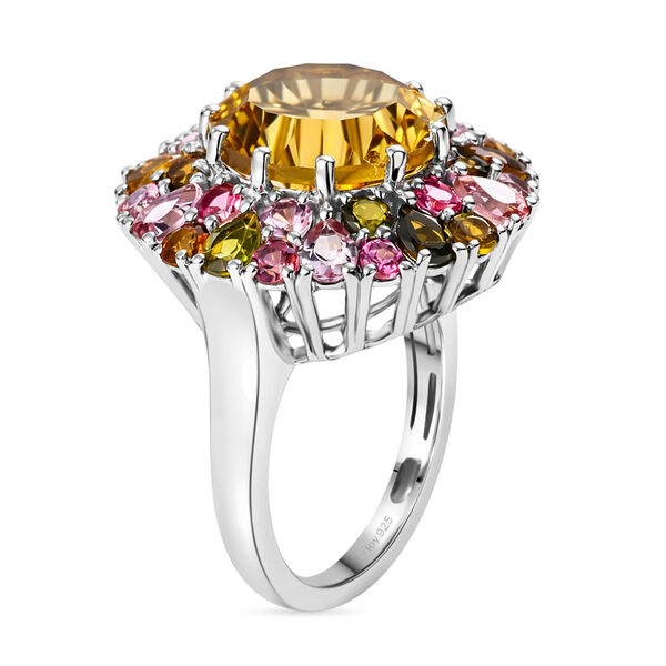 D'Joy AA Citrin, Mehrfarbig-Turmalin Ring 925 Silber rhodiniert (Gr&ouml;&szlig;e 20.00) ca. 10,59 ct image number 4