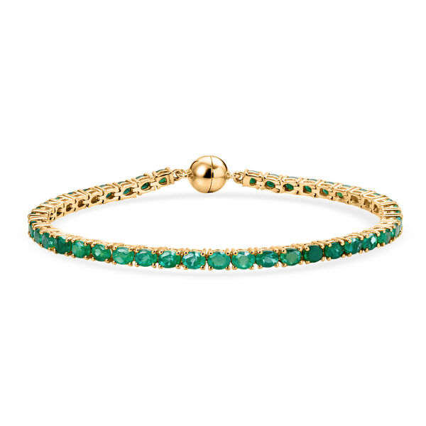 D'Joy AA Socoto Smaragd Armband ca. 19 cm 925 Silber 750 Gelbgold Vermeil ca. 6,69 ct.