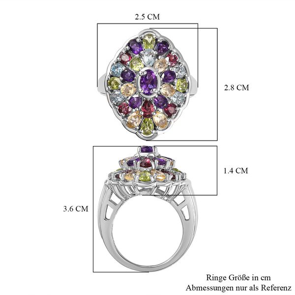 Afrikanischer Amethyst, Rhodolith Granat Ring in Birnenform, 925 Silber rhodiniert (Gr&ouml;&szlig;e 21.00), ca. 5.20 ct image number 7