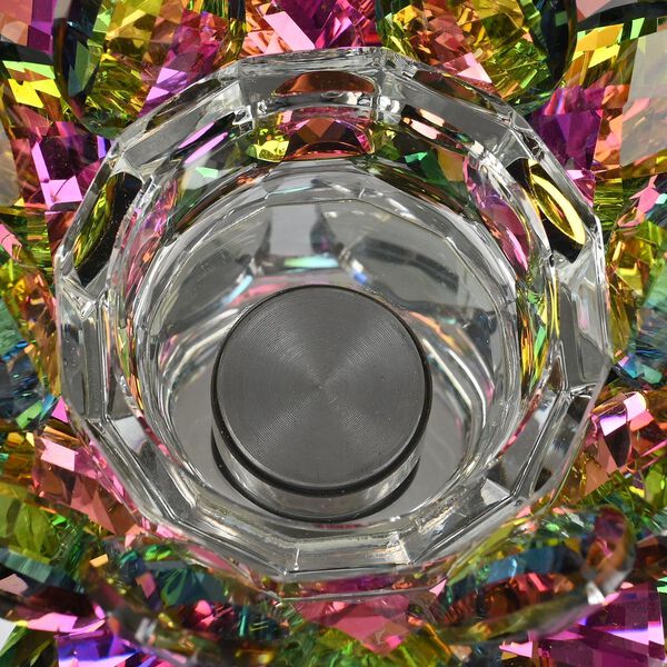 Kristallklare Lotusblume Kerzenhalter mit Drehsockel 18x7,5 cm, mehrfarbig image number 5