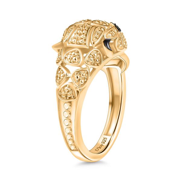 D'Joy Nat&uuml;rlicher Chromdiopsid, Moissanit Ring 925 Silber 750 Gelb Vergoldet (Gr&ouml;&szlig;e 19.00) ca. 0,05 ct image number 5