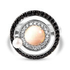 Natürlicher Äthiopischer Opal und Mehrfarbig Edelsteine Ring 925 Silber Bicolor (Größe 16.00) ca. 2,41 ct