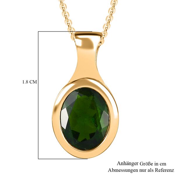 Natürlicher Chromdiopsid Schmuckset 925 Silber 750 Gelbgold Vermeil ca. 1.98 ct image number 6