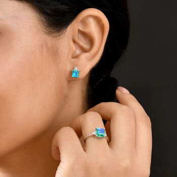 D'Joy Pfau Triplett Quarz und Zirkon Schmuckset, 925 Silber platiniert - 6,14 ct.