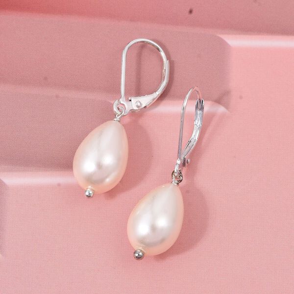 Rosa Muschelkernperle Ohrringe 925 Silber Standard 20.00 ct image number 1