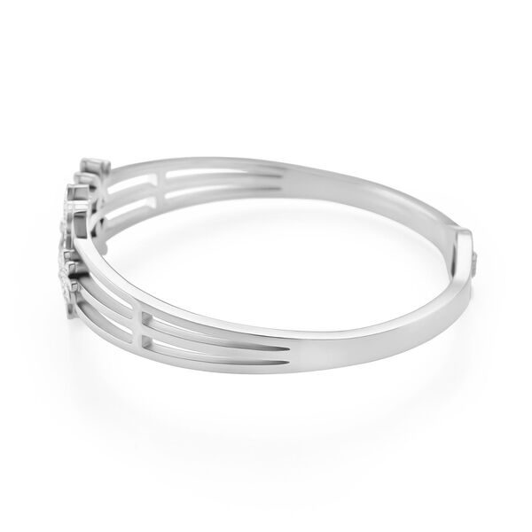 Wei&szlig;er Kristall Armreif ca. 19 cm Reiner Edelstahl image number 2