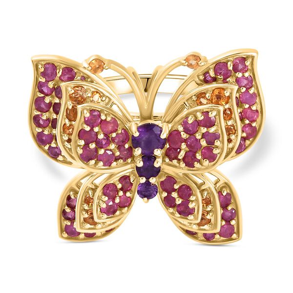 GP Trionfo Collection - AA Afrikanischer Amethyst Ring und Anh&auml;nger, ca. 3,65 ct.