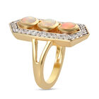 Natürlicher, äthiopischer Opal und Zirkon-Ring, 925 Silber Gelbgold Vermeil  ca. 1,69 ct image number 4