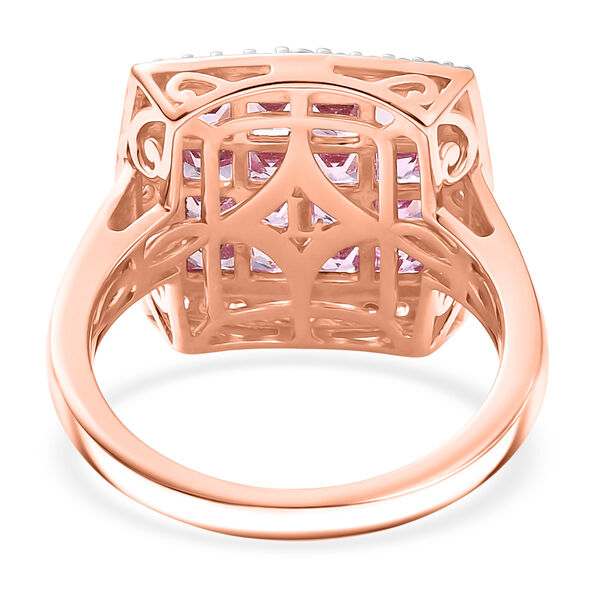 AA Lab Grown Rosa Saphir, Wei&szlig;er Zirkon Ring 925 Silber 750 Ros&eacute;gold Vermeil (Gr&ouml;&szlig;e 18.00) ca. 2.52 ct image number 6