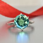 Pfau Triplett Quarz Solitär Ring 925 Silber Platin-Überzug image number 1