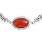 2er - Set gefärbte rote Achat-Ohrringe und Armband, 12 cm, Edelstahl ca. 13,00 ct image number 3