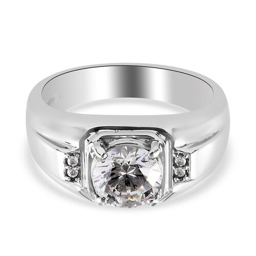 LUSTRO STELLA Hergestellt mit ZIRKONIA Herren Ring Edelstahl (Größe 20) image number 0