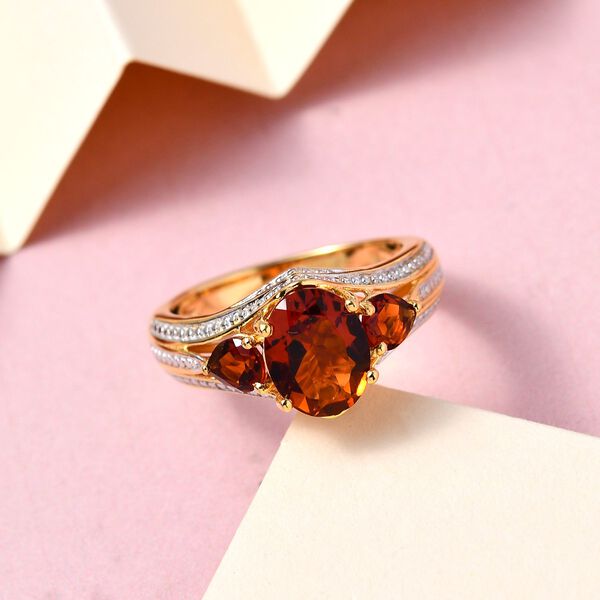 GP Art D&eacute;co Kollektion - Madeira Citrin und blauer Saphir-Ring - 2,68 ct. image number 2