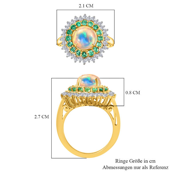 Natürlicher, äthiopischer Opal und Smaragd-Ring - 2,48 ct. image number 7