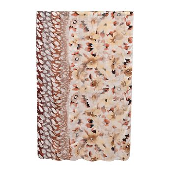 LA MAREY 100% Maulbeerseiden Schal, braune Bl&uuml;ten