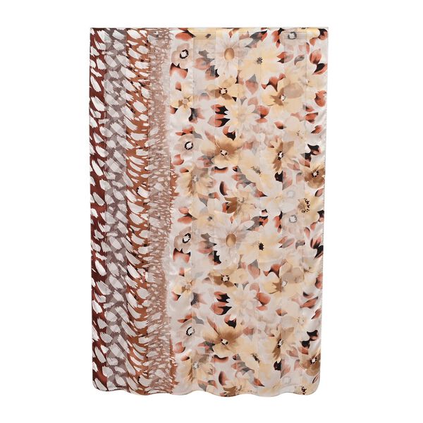 LA MAREY 100% Maulbeerseiden Schal, braune Blüten image number 2