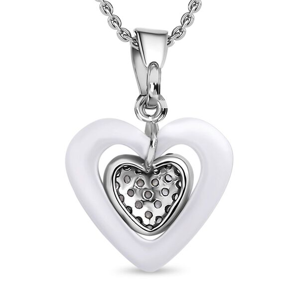 Kristall Herz Anhanger mit 43+ 3,8cm Kette image number 5