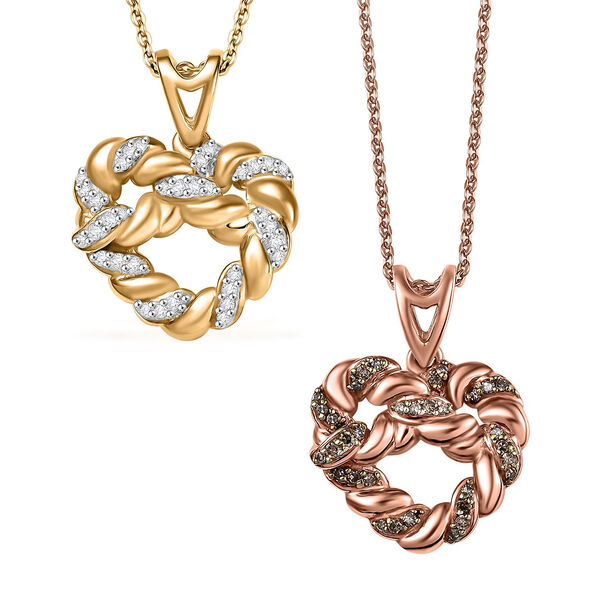 GP Amore Kollektion - 2er-Set weißer Diamant und blauer Saphir Anhänger mit 50cm Kette image number 0