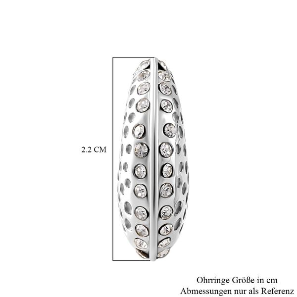 Wei&szlig;er Kristall Ohrringe Reiner Edelstahl image number 5