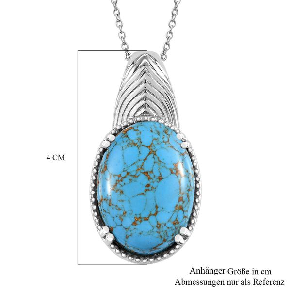 Blauer Türkis Anhänger mit 45cm Kette - 20,57 ct. image number 5