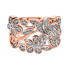 Weißer Diamant Ring, 925 Silber Roségold Vermeil (Größe 16.00)