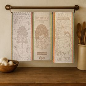 LIVMORE Set aus 3 Jacquard Küchenhandtüchern, 50 x 70 cm, Schwarz