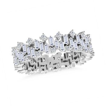 LUXURIANT DIAMOND - Lab Grown Diamant SI-GH SGL zertifiziert Ring, 925 Silber rhodiniert (Gr&ouml;&szlig;e 17.00) ca. 1,00 ct