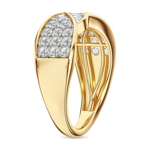 LUXURIANT DIAMOND - Lab Grown Diamant SI-GH SGL zertifiziert Ring, 925 Silber 750 Gelbgold Vermeil (Größe 17.00) ca. 1,00 ct image number 4
