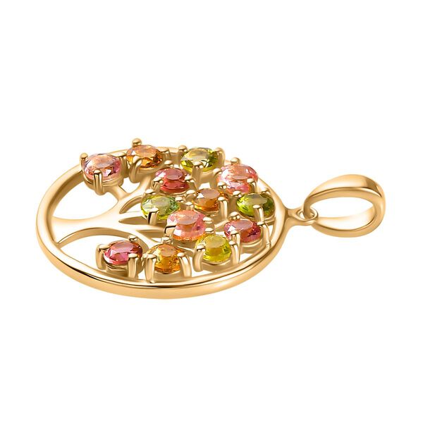 Mehrfarbig-Turmalin Anh&auml;nger 925 Silber 750 Gelbgold Vermeil ca. 1.60 ct image number 4