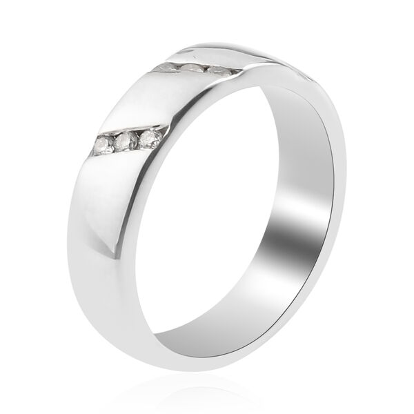 Diamant Band Ring 925 Silber Platin-Überzug image number 4