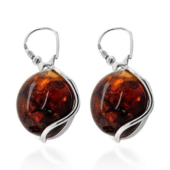 Nat&uuml;rliche Baltische Bernstein-Ohrringe, 925 Silber