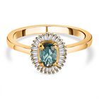 Natürlicher AA Alexandrit und Diamant Ring, 925 Silber Gelbgold Vermeil (Größe 19.00) ca. 0.70 ct