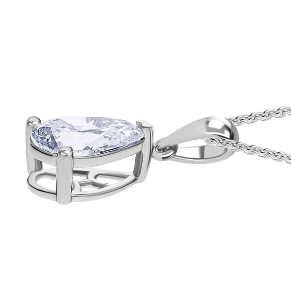 LUXURIANT SGL zertifizierter SI-GH Labor Tropfen-Diamant Anhänger mit 50cm Kette, 925 Silber rhodiniert - 1 ct. image number 3