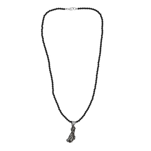 D'Joy Muonionalusta Meteorit, Schwarzer Spinell Anh&auml;nger mit Kette, ca. 45 cm 925 Silber rhodiniert ca. 68.26 ct image number 3