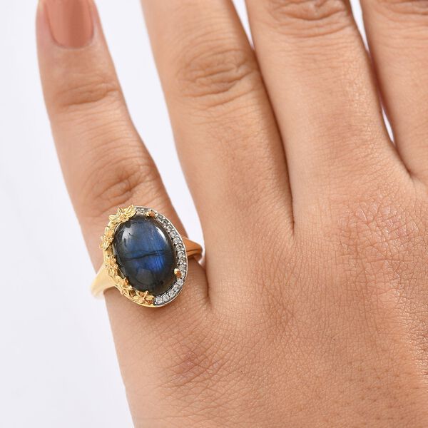 EverTrue AAA Labradorit und Zirkon Ring - 7,32 ct. image number 3