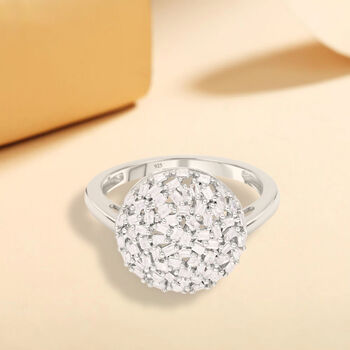 Diamant-Ring, 925 Silber platiniert, ca. 0.50 ct