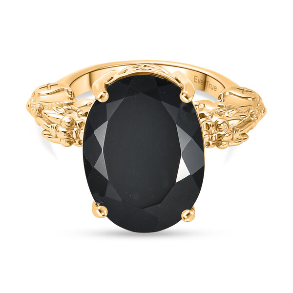 EverTrue AA schwarzer Glasachat Ring - 10,67 ct.