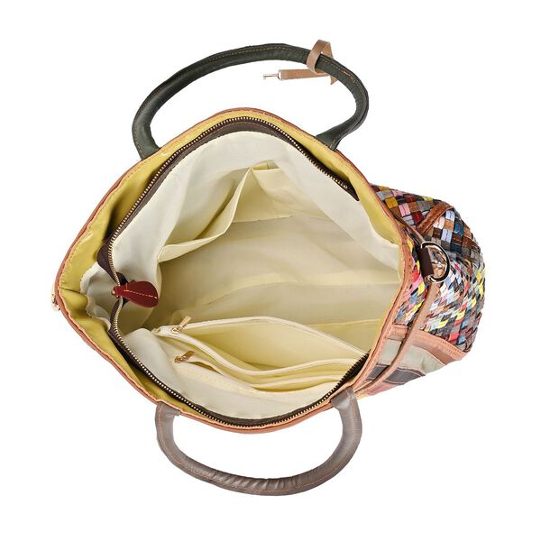 Chaos by Elsie - 100% Echtleder gewebter Tasche mit RFID schutz, 35x24x15 cm, matt image number 5